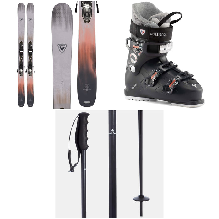 Rossignol Rallybird 90 Pro Skis + Xpress 10W GW Bindings + Kelia 50 Ski Boots - Women's + evo Merge Ski Poles 2023