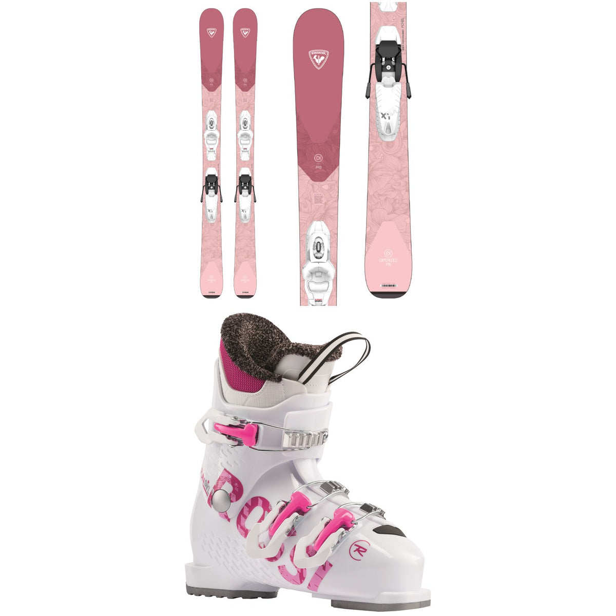 Rossignol Experience Pro W Skis + Kid X 4 GW Bindings + Fun Girl J3 Ski Boots - Kids' 2023