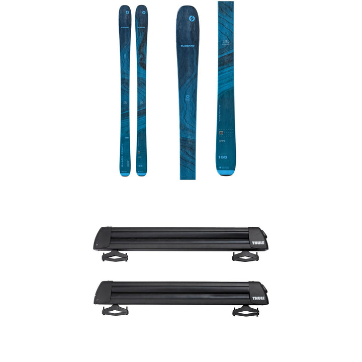Blizzard Black Pearl 88 Skis - Women's 2023 + Thule Classic Ski & Snowboard Rack with Locks
