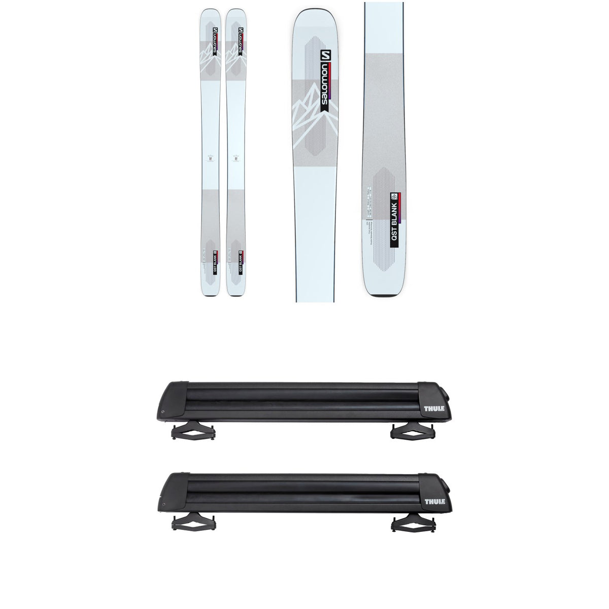 Salomon QST Blank Skis 2023 + Thule Classic Ski & Snowboard Rack with Locks