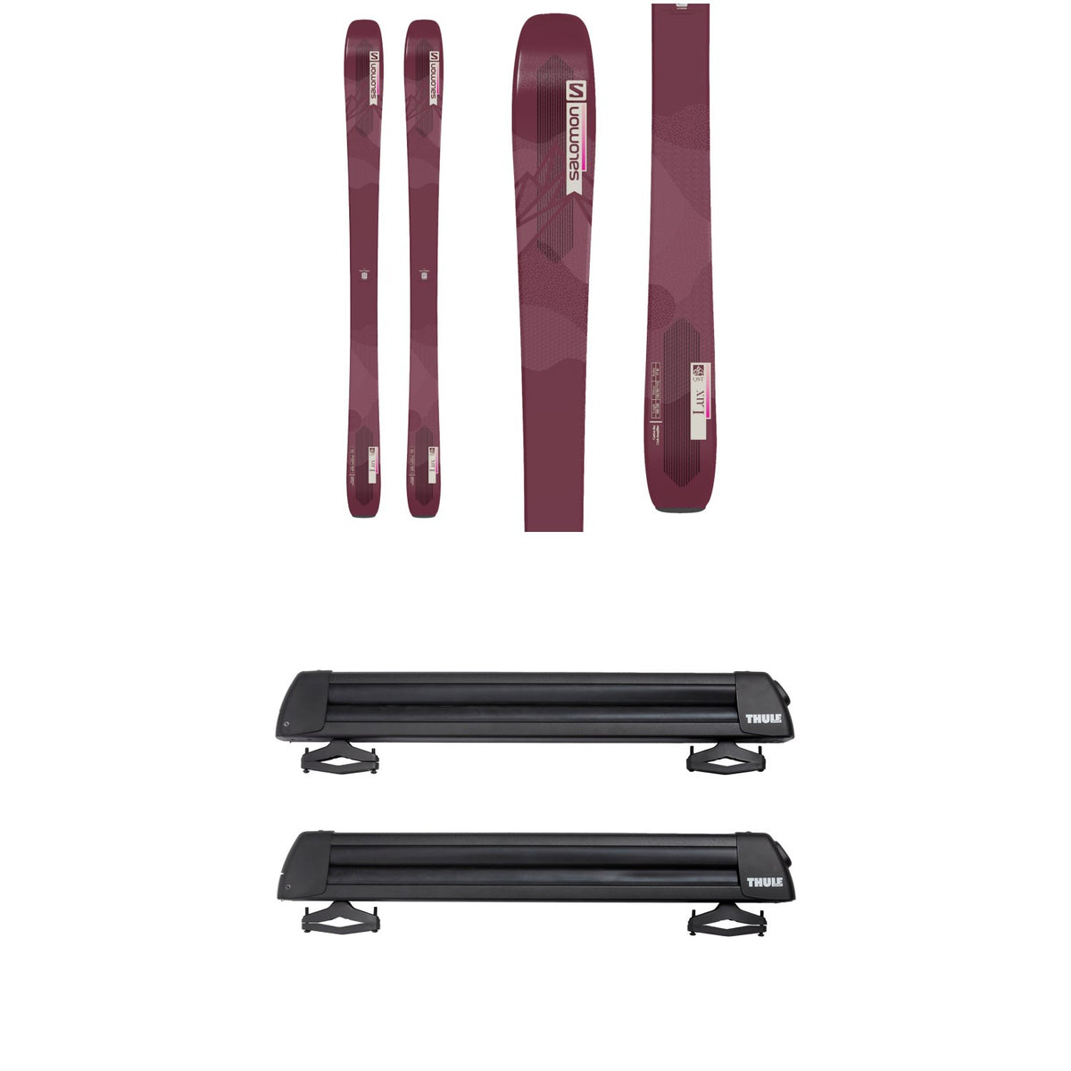 Salomon QST Lux 92 Skis - Women's 2022 + Thule Classic Ski & Snowboard Rack with Locks