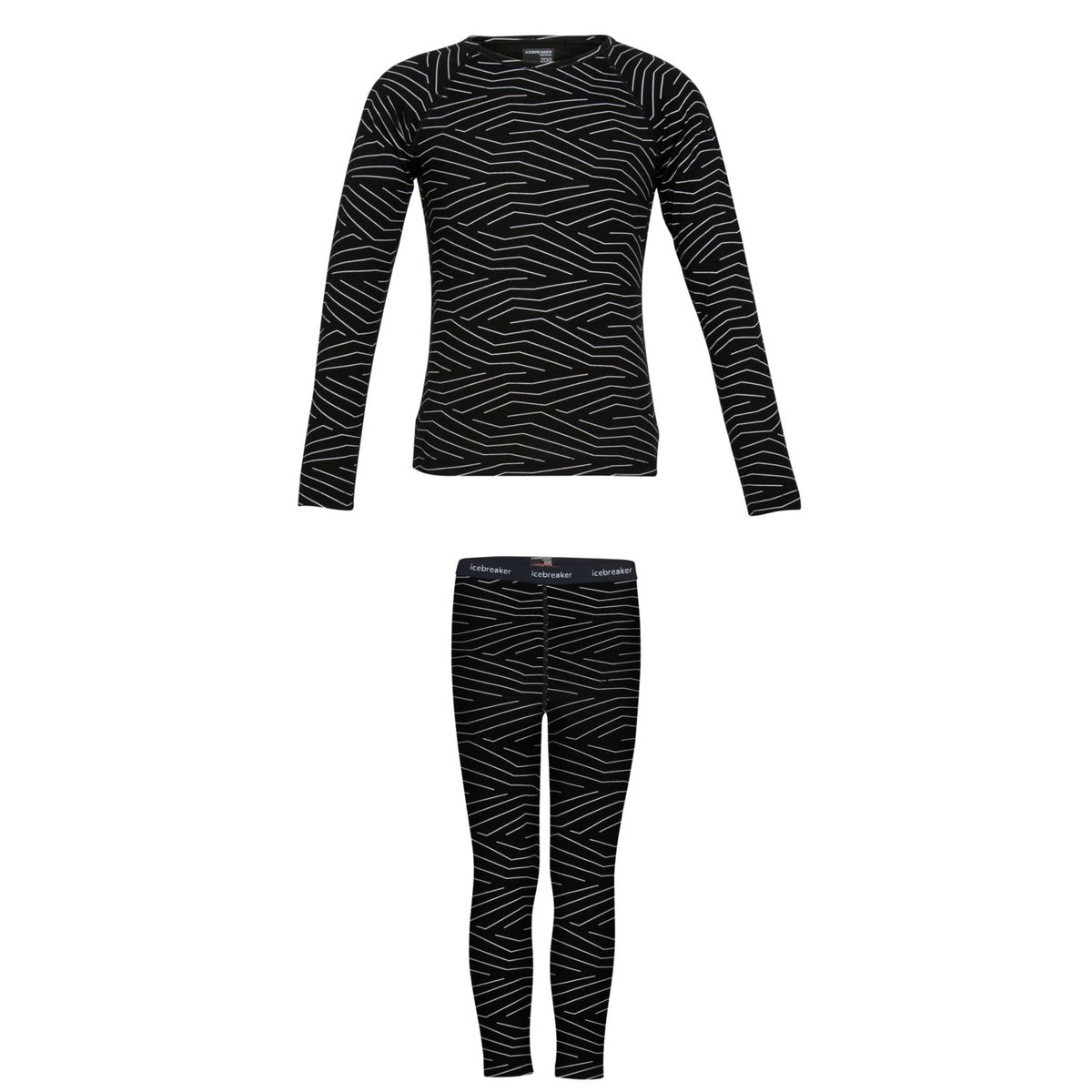 Icebreaker 200 Oasis Napasoq Lines Long Sleeve Crew + Leggings - Kids'
