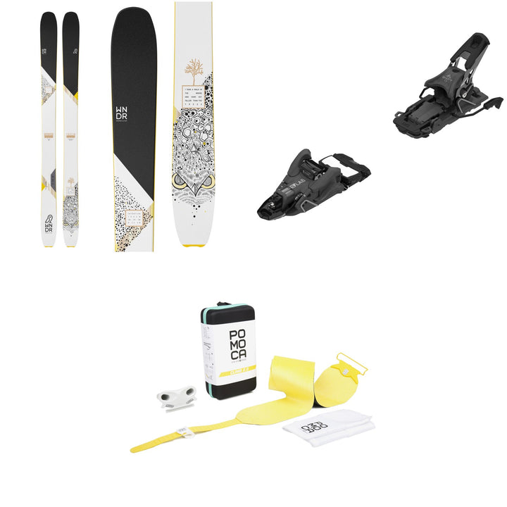 WNDR Alpine Intention 110 Camber Skis 2022 + Salomon S/Lab Shift MNC 13 Alpine Touring Ski Bindings 2023 + Pomoca Climb 2.0 Climbing Skins