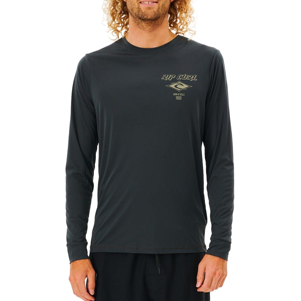 Rip Curl Icons Surflite Long Sleeve Rashguard Washed Black