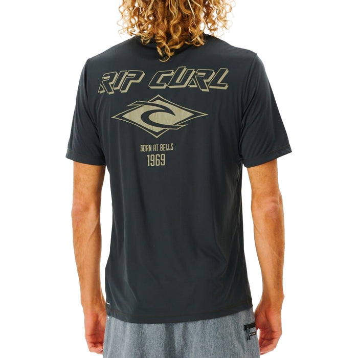 Rip Curl Icons Surflite Short Sleeve Rashguard Washed Black