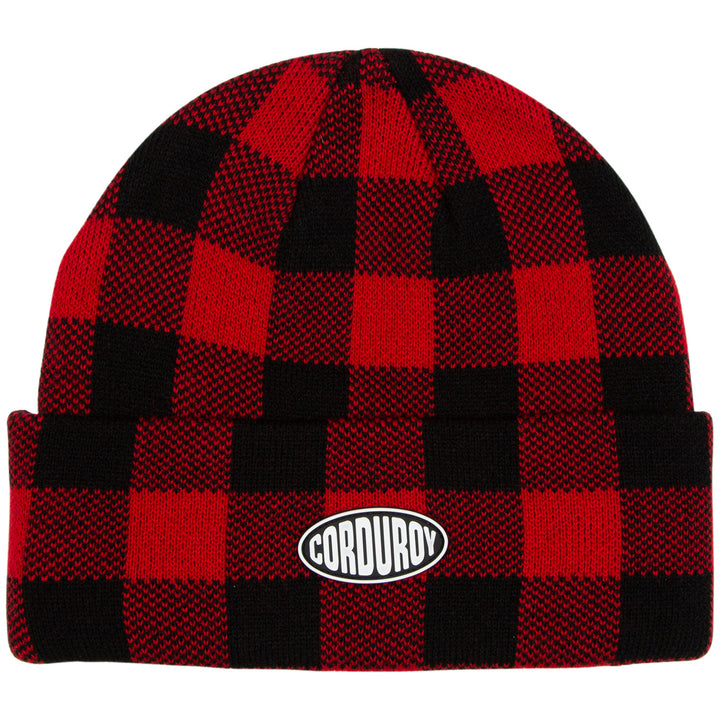 Corduroy Fuzz Beanie Red