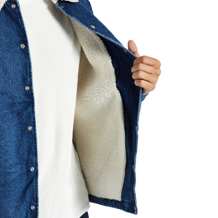 Brixton Beta Lined Coaches Jacket - Men's Worn Indigo
