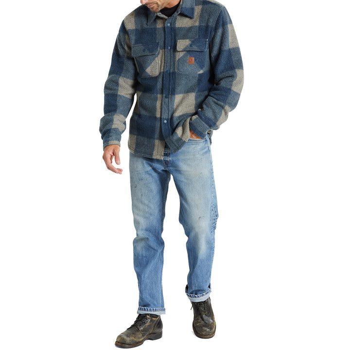 Brixton Bowery Long-Sleeve Arctic Stretch Fleece - Men's Moonlit Ocean/Mojave