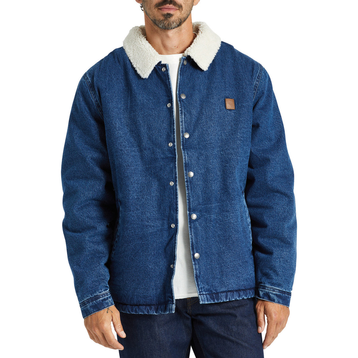 Brixton Beta Lined Coaches Jacket - Men's Worn Indigo