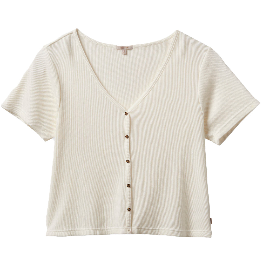 Brixton Monty V-Neck T-Shirt - Women's Off White