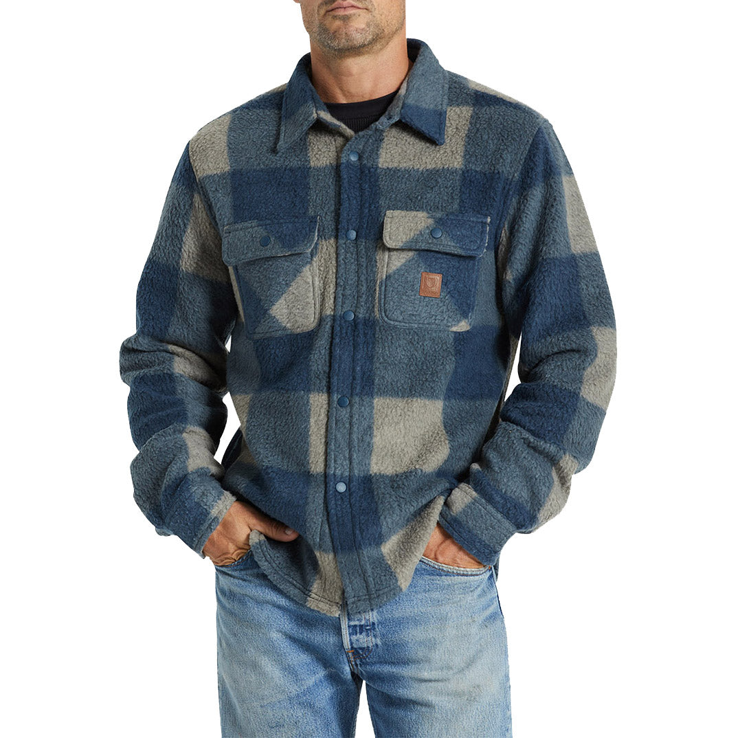 Brixton Bowery Long-Sleeve Arctic Stretch Fleece - Men's Moonlit Ocean/Mojave