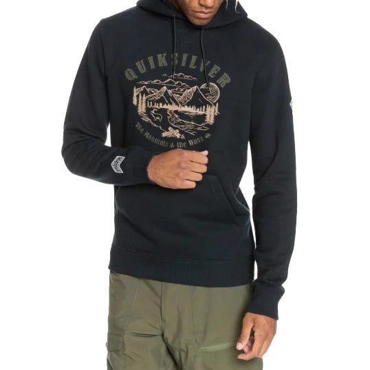 Quiksilver Big Logo Tech Hoodie - Men's True Black