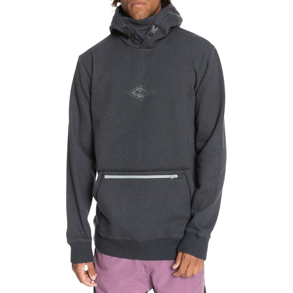 Quiksilver Big Logo Tech Hoodie - Men's Black Heather