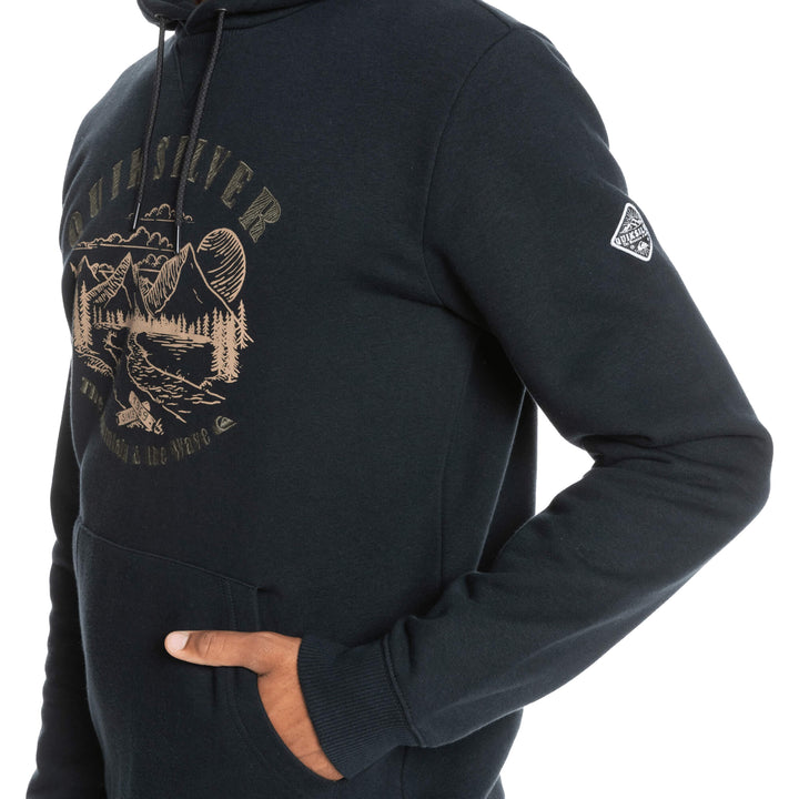Quiksilver Big Logo Tech Hoodie - Men's True Black