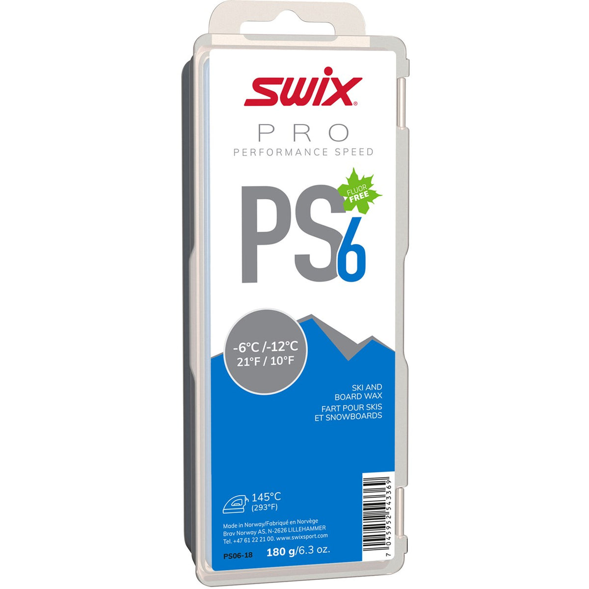 SWIX PS06 Blue -6°C/-12°C 180g Wax None