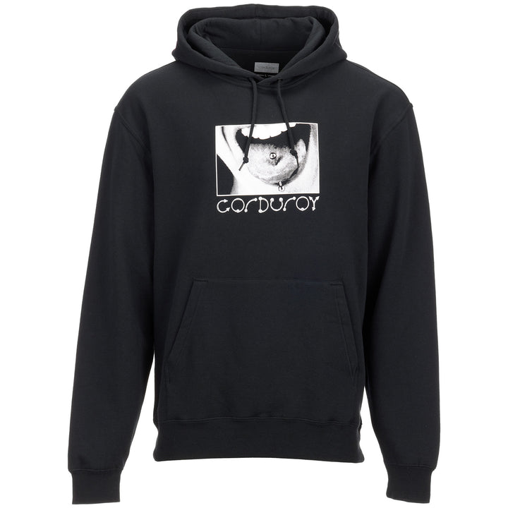 Corduroy Pierced Hoodie - Men's Black