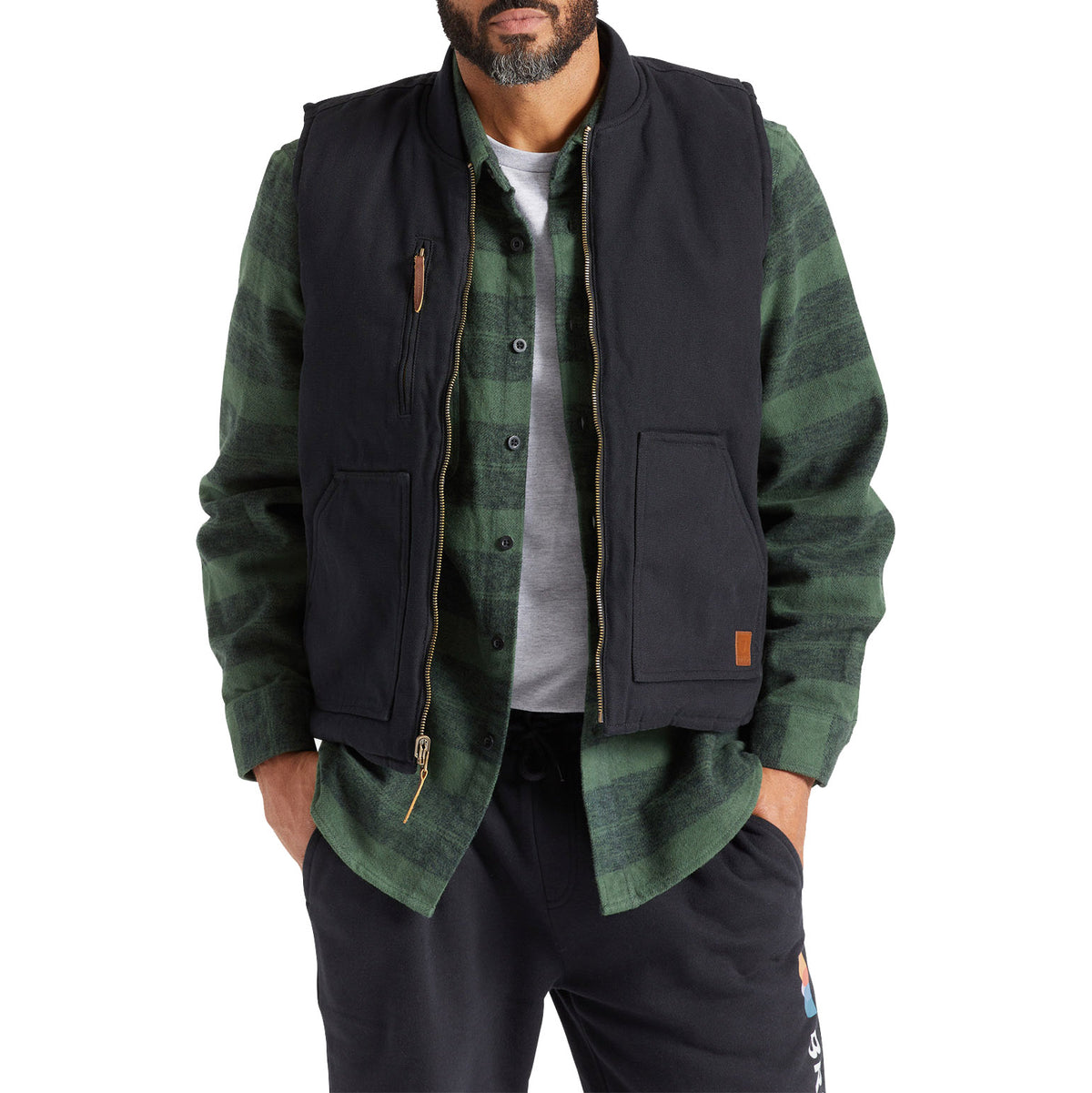 Brixton Abraham Reversible Vest - Men's Black/Black