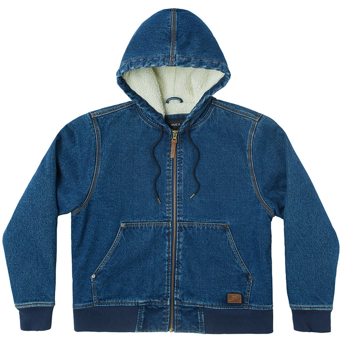 RVCA Chainmail Denim Hooded Jacket - Men's Rinse