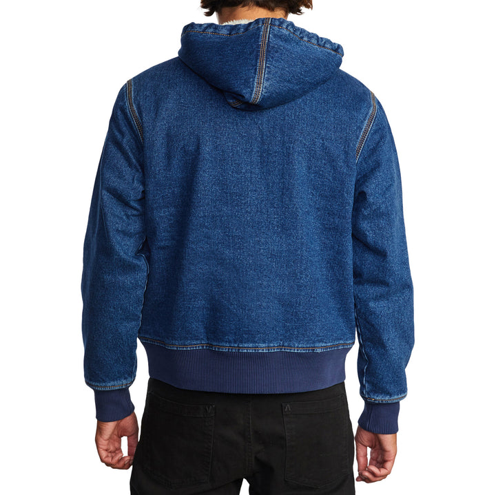 RVCA Chainmail Denim Hooded Jacket - Men's Rinse