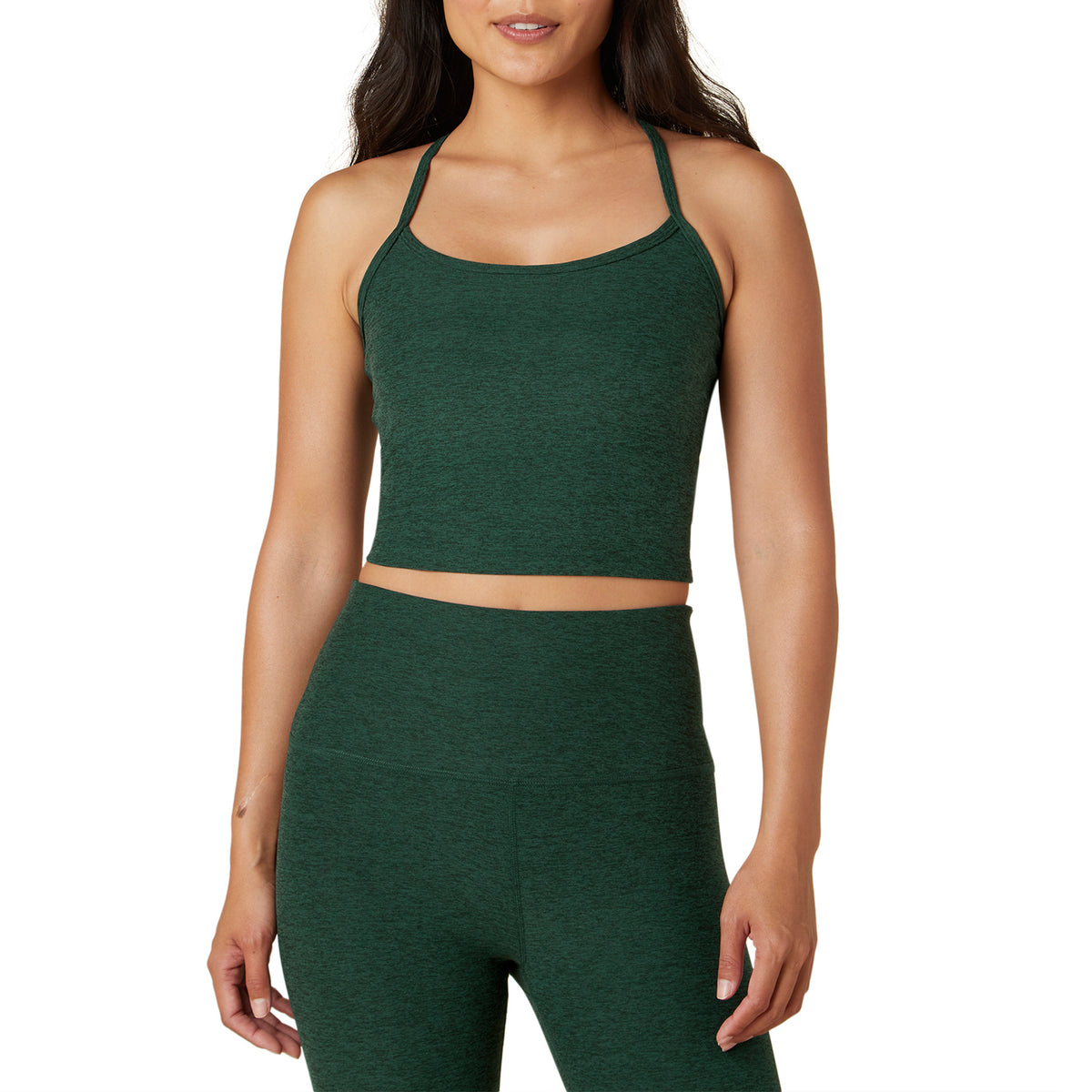 Beyond Yoga Spacedye Slim Racerback Cropped Tank Top - Women's Forest Green- Pine