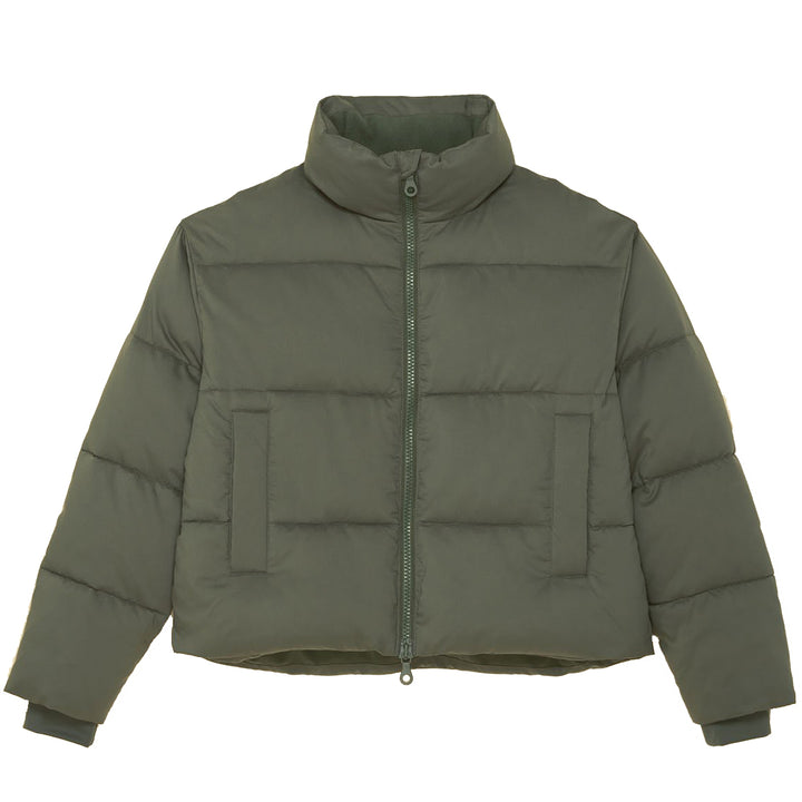 Girlfriend Collective Cropped Recycled Puffer - Women's Thyme