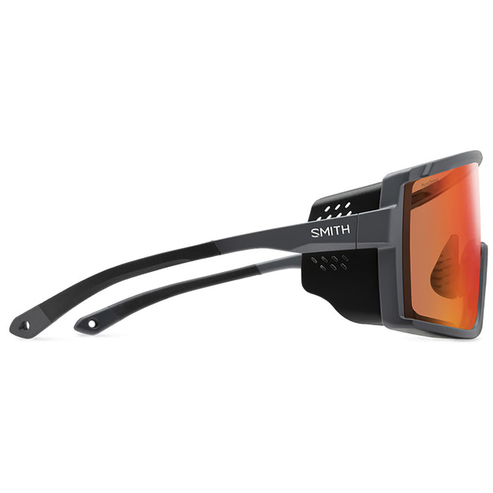 Smith Pursuit Sunglasses Matte Slate/ChromaPop Glacier Photochromic Copper To Gray With Red Mirror+Clear