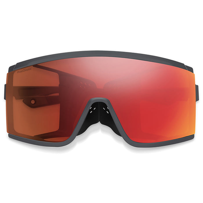 Smith Pursuit Sunglasses Matte Slate/ChromaPop Glacier Photochromic Copper To Gray With Red Mirror+Clear
