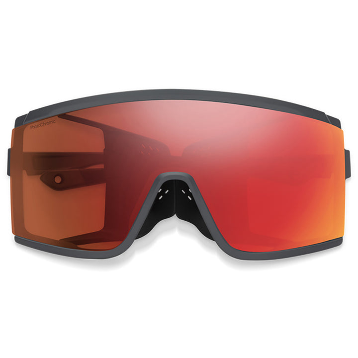 Smith Pursuit Sunglasses Matte Slate/ChromaPop Glacier Photochromic Copper To Gray With Red Mirror+Clear