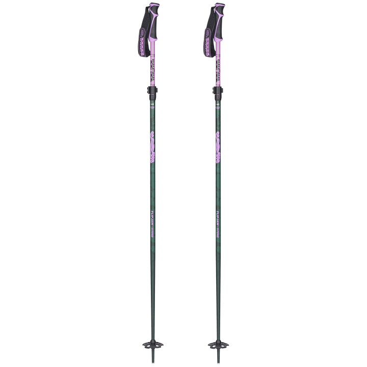 K2 Freeride Flipjaw Adjustable Ski Poles Green
