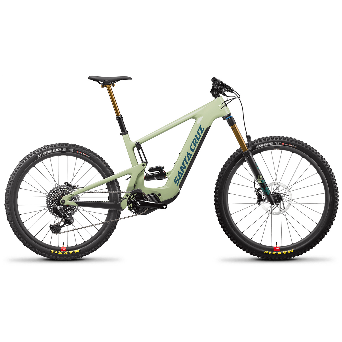 Santa Cruz Bicycles Heckler 9 MX CC X01 AXS Reserve E-Mountain Bike 2023 Gloss Avocado Green
