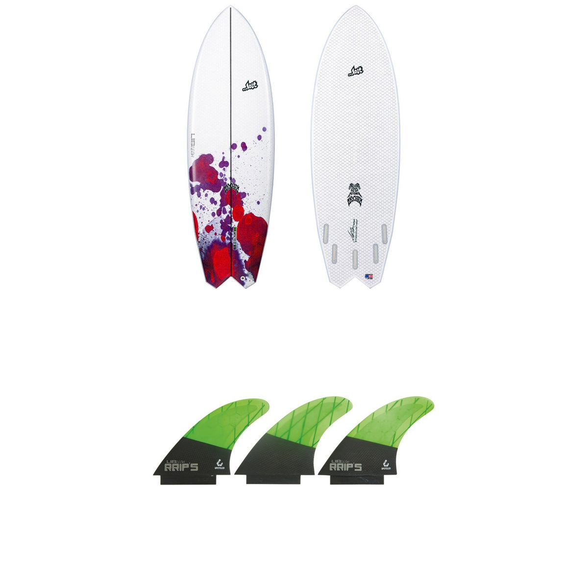 Lib Tech x Lost Hydra Surfboard + Tri Large Fin Set