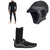 Quiksilver 4/3 Everyday Sessions Chest Zip GBS Wetsuit + 2mm M-Sessions Surf Wetsuit Cap + 3mm Everyday Sessions Round Toe Wetsuit Boots
