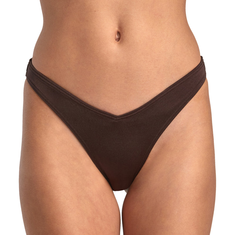 RVCA Solid Shimmer V Medium French Swim Bottom - Women's Java