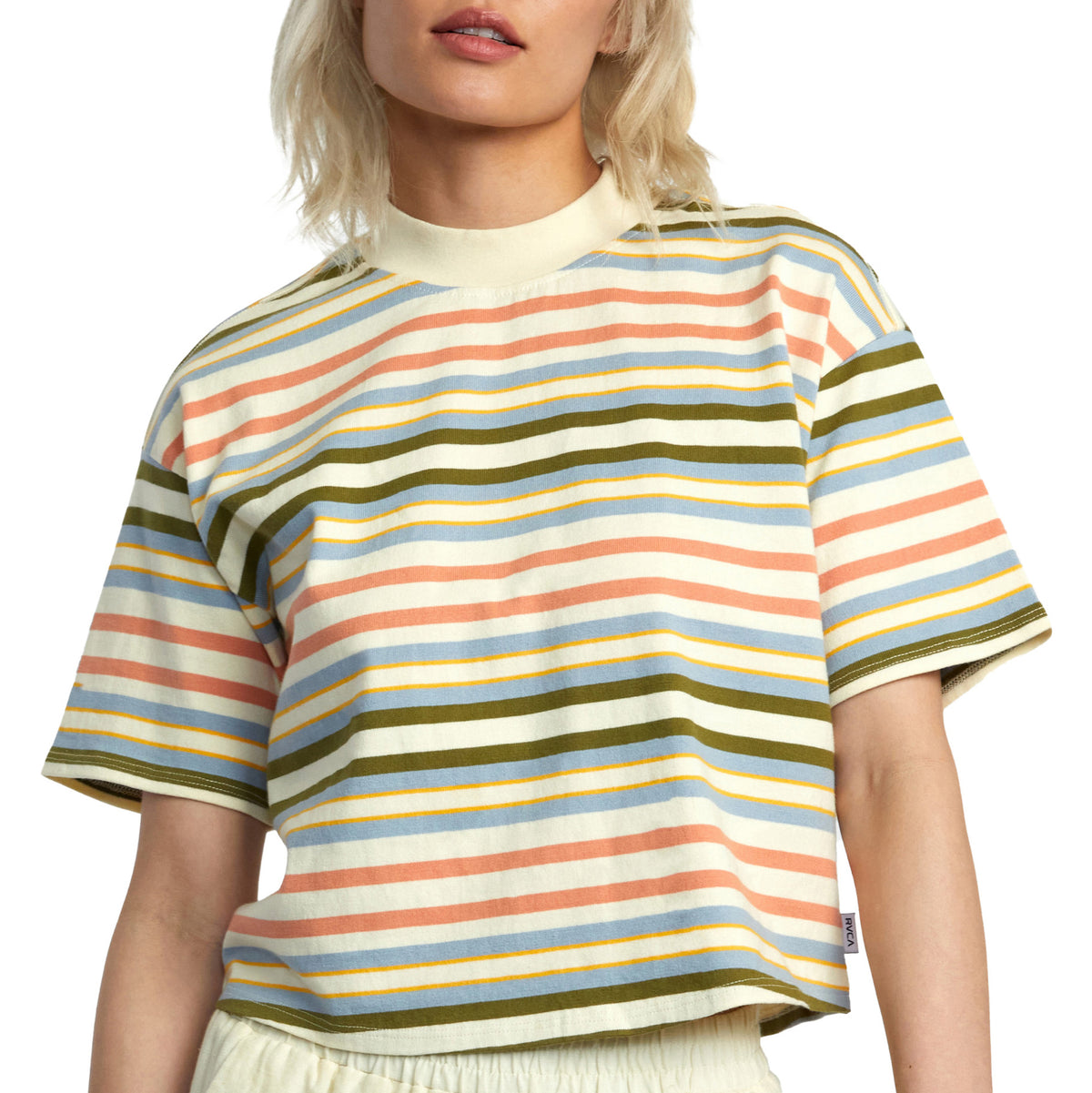 RVCA Kinney Mock Neck T-Shirt - Women's Lemon
