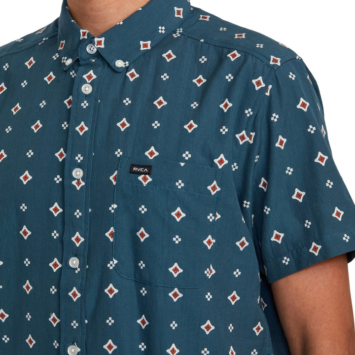 RVCA Thatll Do Dobby Short-Sleeve Shirt - Men's Duck Blue