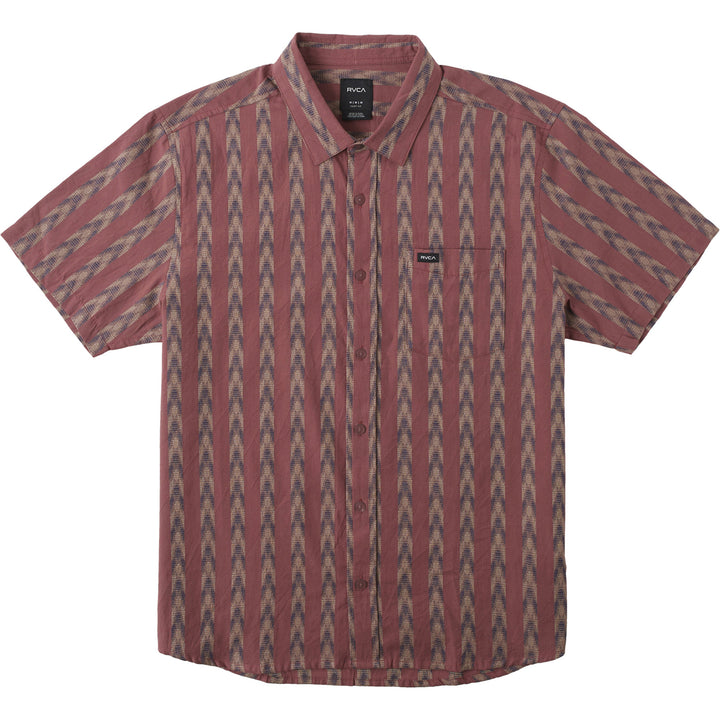 RVCA Upwards Ikat Short-Sleeve Shirt - Men's Oxblood Red