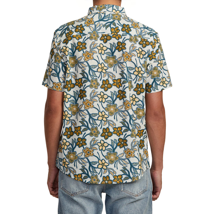 RVCA Evening Floral Short-Sleeve Shirt - Men's Silver Bleach