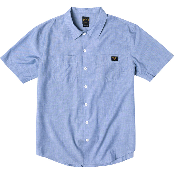 RVCA Day Shift Short-Sleeve Shirt - Men's Blue Chambray