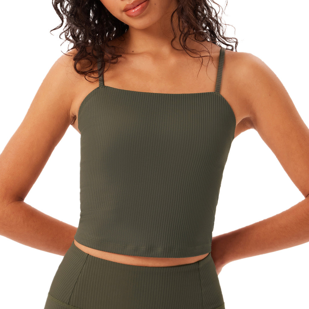 Girlfriend Collective Rib Devon Compressive Cami - Women's Cypress