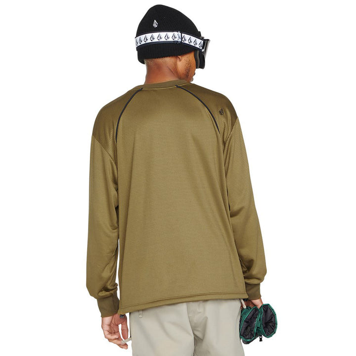 Volcom Waffle Backed Crew Fleece - Men's Dark Teak