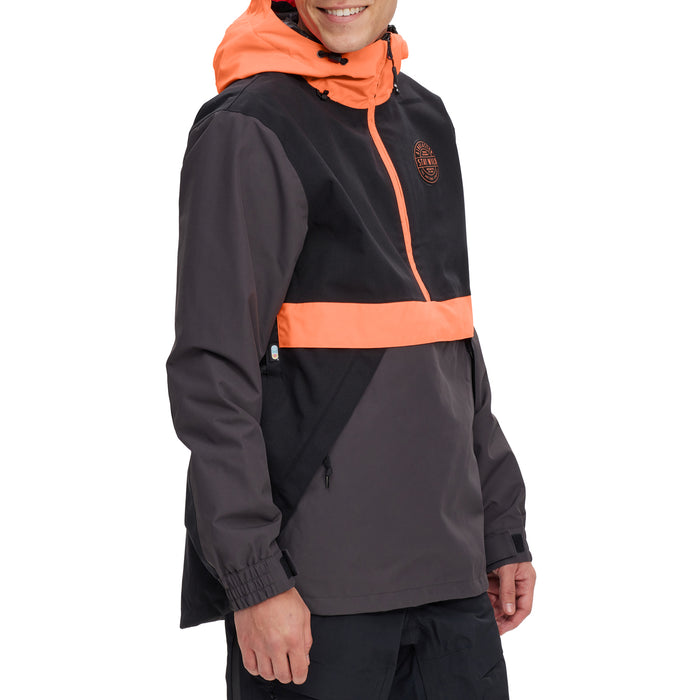 Airblaster Trenchover Jacket - Men's Black/Hot Coral
