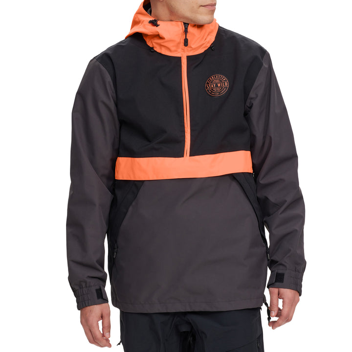 Airblaster Trenchover Jacket - Men's Black/Hot Coral