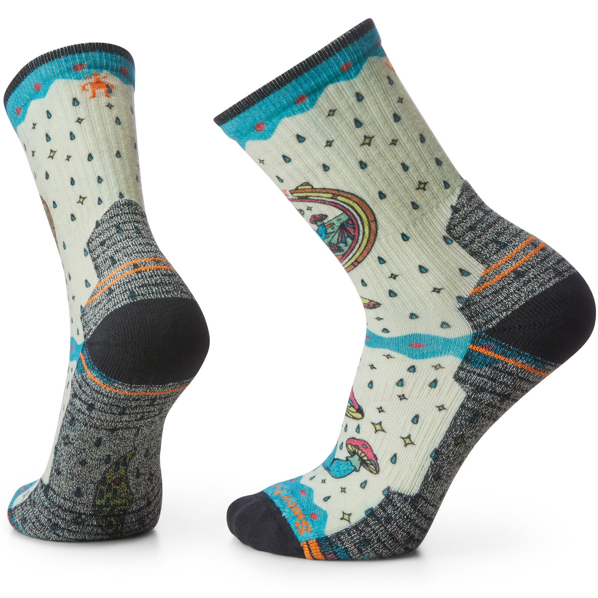 Smartwool Hike Light Cushion Explore The Unknown Print Crew Socks - Unisex Natural