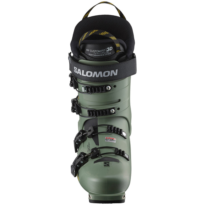 Salomon Shift Pro 100 Alpine Touring Ski Boots 2024 Oil Green/Black/Solar Power