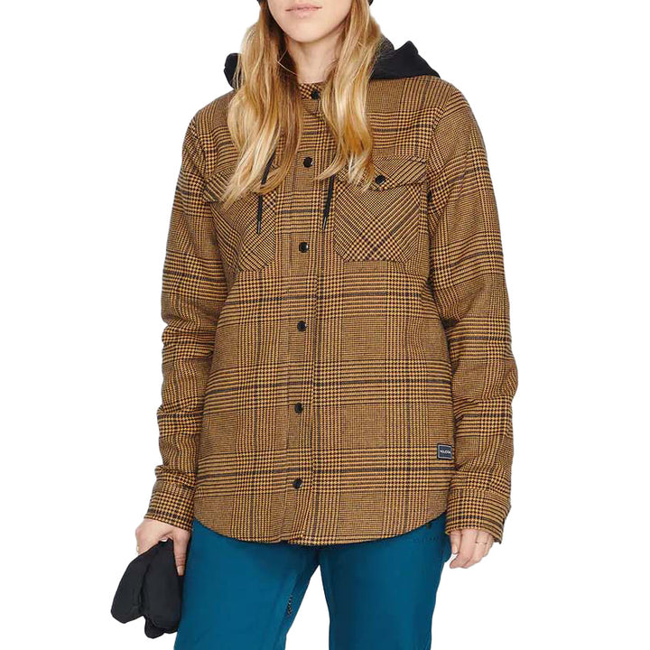Volcom Hooded Flannel Jacket - Women's Caramel