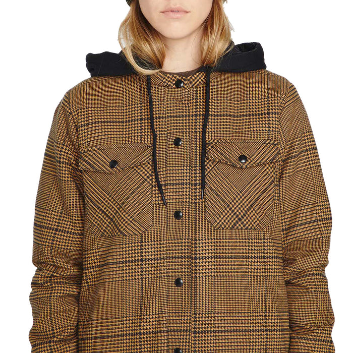 Volcom Hooded Flannel Jacket - Women's Caramel