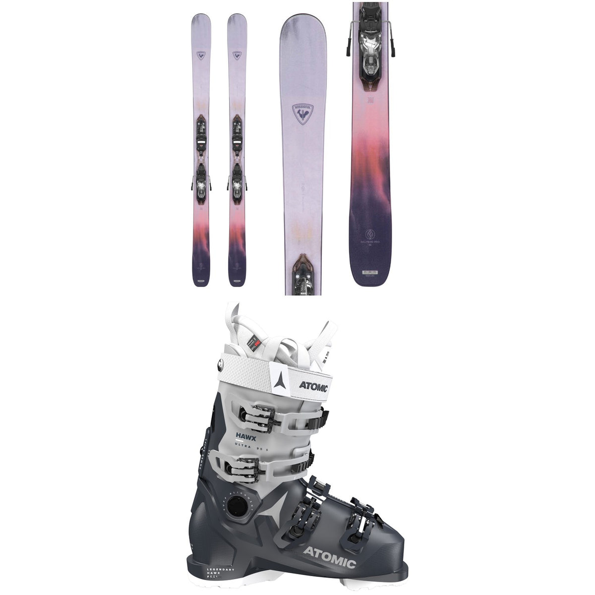 Rossignol Rallybird 90 Pro Skis + Xpress 10W GW Bindings + Atomic Hawx Ultra 95 S W GW Ski Boots - Women's 2023