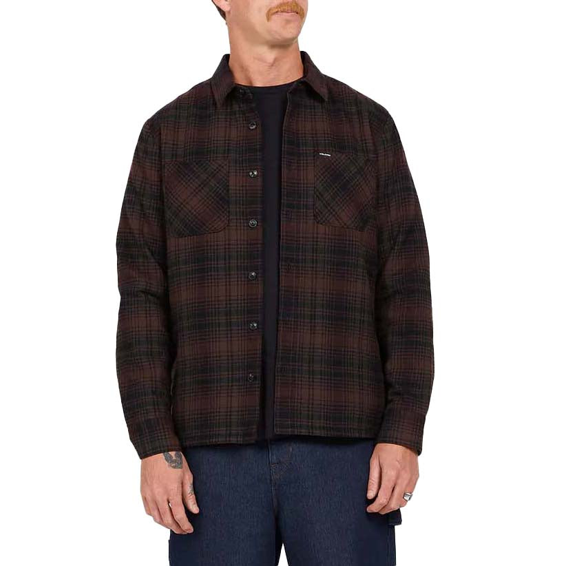 Volcom Overstoned Long-Sleeve Flannel - Men's Mahogany
