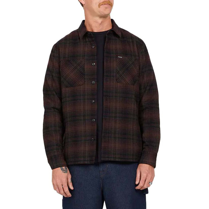 Volcom Overstoned Long-Sleeve Flannel - Men's Mahogany