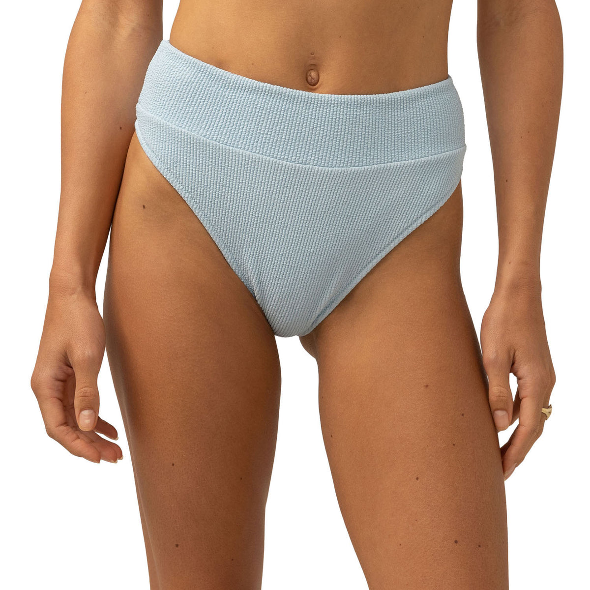 Rhythm Isla Rib Hi Hip Banded Bikini Bottom - Women's Cool Blue